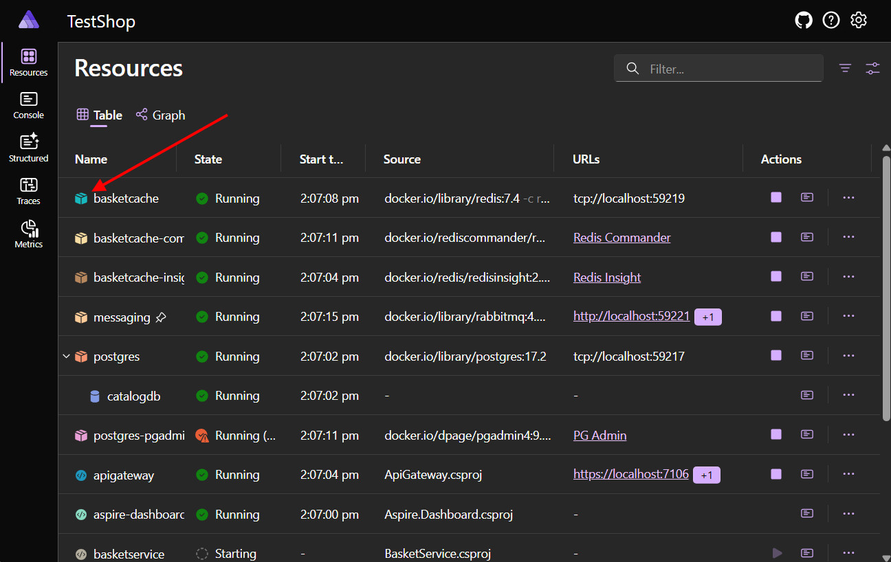 Screenshot of dashboard resource's page showing the new resource icons.